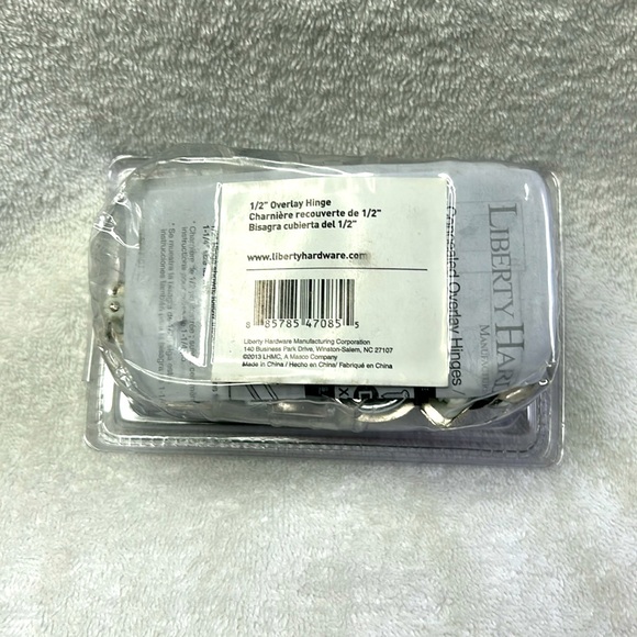LIBERTY:  Nickel 1/2 inch Overlay Hinge 10 pack box - Picture 2 of 5